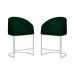 Kit 02 Poltronas Cadeira Banqueta Mia Base Branca Veludo Verde - Montanaris Decor