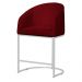 Kit 02 Poltronas Cadeira Banqueta Mia Base Branca Veludo Vermelho - Montanaris Decor
