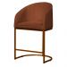 Kit 02 Poltronas Cadeira Banqueta Mia Base Bronze Veludo Terracota - Montanaris Decor