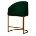 Kit 02 Poltronas Cadeira Banqueta Mia Base Bronze Veludo Verde - Montanaris Decor