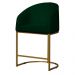 Kit 02 Poltronas Cadeira Banqueta Mia Base Dourada Veludo Verde - Montanaris Decor