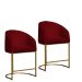 Kit 02 Poltronas Cadeira Banqueta Mia Base Dourada Veludo Vermelho - Montanaris Decor