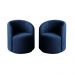 Kit 02 Poltronas Curva Orgânica Nature Gaia Boucle Azul Marinho  - Montanaris Decor