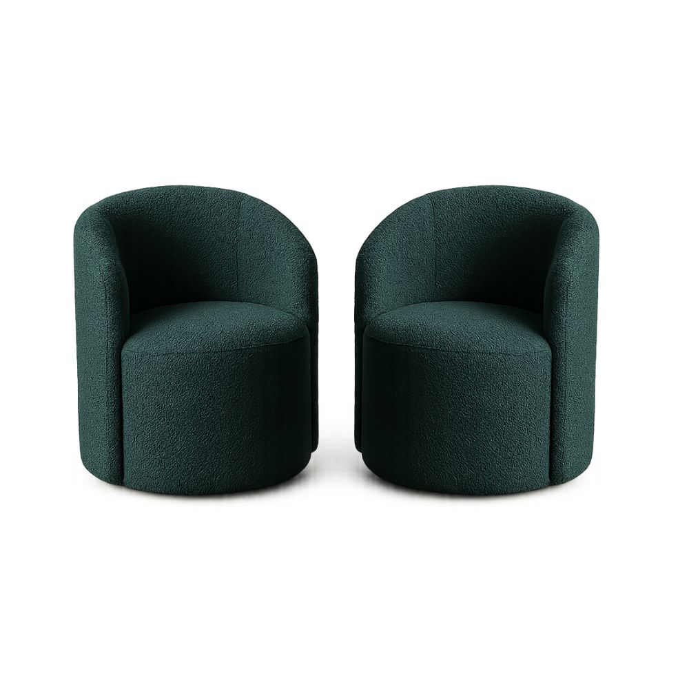 Kit 02 Poltronas Curva Orgânica Nature Gaia Boucle Verde - Montanaris Decor