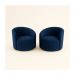 Kit 02 Poltronas Curva Orgânica Nature Gaia Suede Azul Marinho - Montanaris Decor