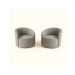 Kit 02 Poltronas Curva Orgânica Nature Gaia Suede Cinza - Montanaris Decor