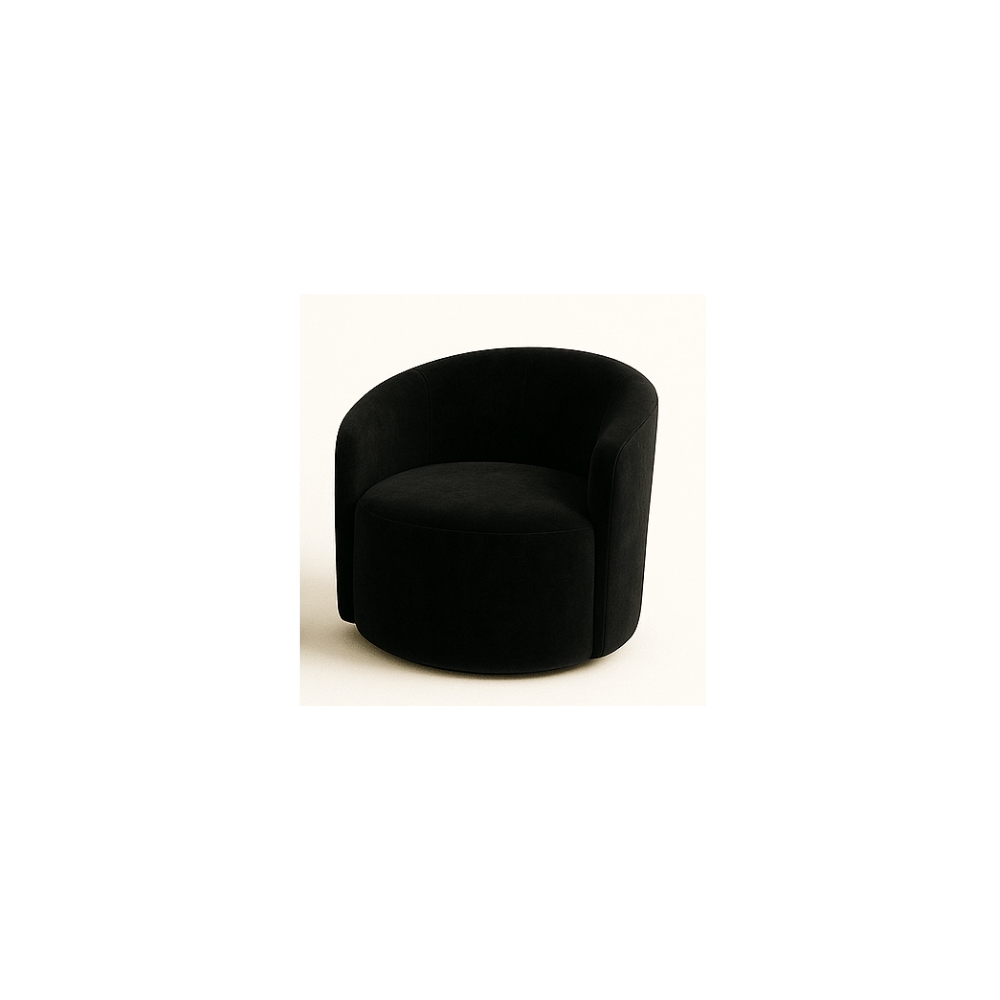 Kit 02 Poltronas Curva Orgânica Nature Gaia Suede Preto - Montanaris Decor
