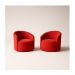 Kit 02 Poltronas Curva Orgânica Nature Gaia Suede Vermelho - Montanaris Decor