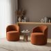 Kit 02 Poltronas Curva Orgânica Nature Gaia Veludo Terracota - Montanaris Decor