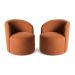 Kit 02 Poltronas Curva Orgânica Nature Gaia Veludo Terracota - Montanaris Decor