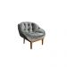 Kit 02 Poltronas Decorativa Sala Estar Recepção Marcela Veludo Cinza - Montanaris Decor