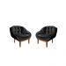 Kit 02 Poltronas Decorativa Sala Estar Recepção Marcela Veludo Preto - Montanaris Decor
