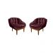 Kit 02 Poltronas Decorativa Sala Estar Recepção Marcela Veludo Vinho - Montanaris Decor
