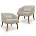 Kit 02 Poltronas Decorativa Virgínia Veludo Bege - Montanaris Decor