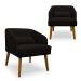 Kit 02 Poltronas Decorativa Virgínia Veludo Marrom - Montanaris Decor