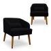 Kit 02 Poltronas Decorativa Virgínia Veludo Preto - Montanaris Decor