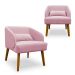 Kit 02 Poltronas Decorativa Virgínia Veludo Rosa - Montanaris Decor