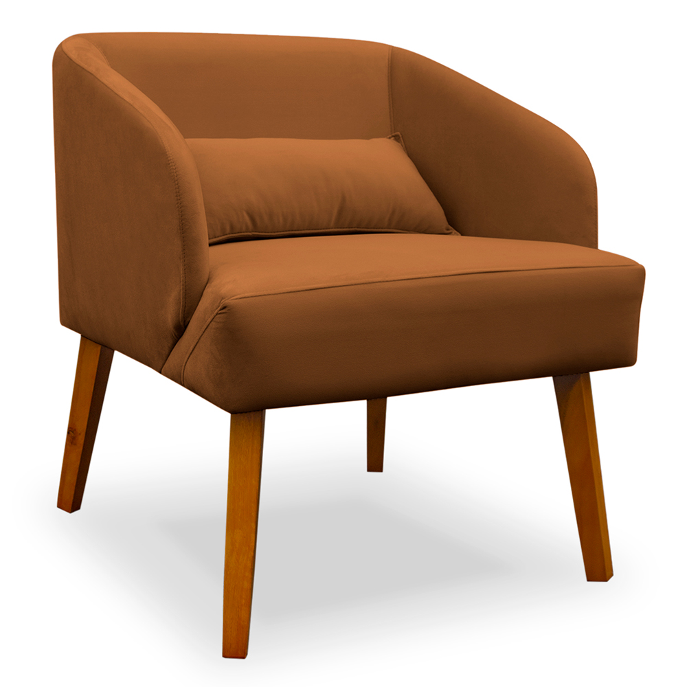 Kit 02 Poltronas Decorativa Virgínia Veludo Terracota - Montanaris Decor