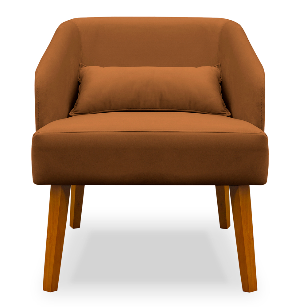 Kit 02 Poltronas Decorativa Virgínia Veludo Terracota - Montanaris Decor