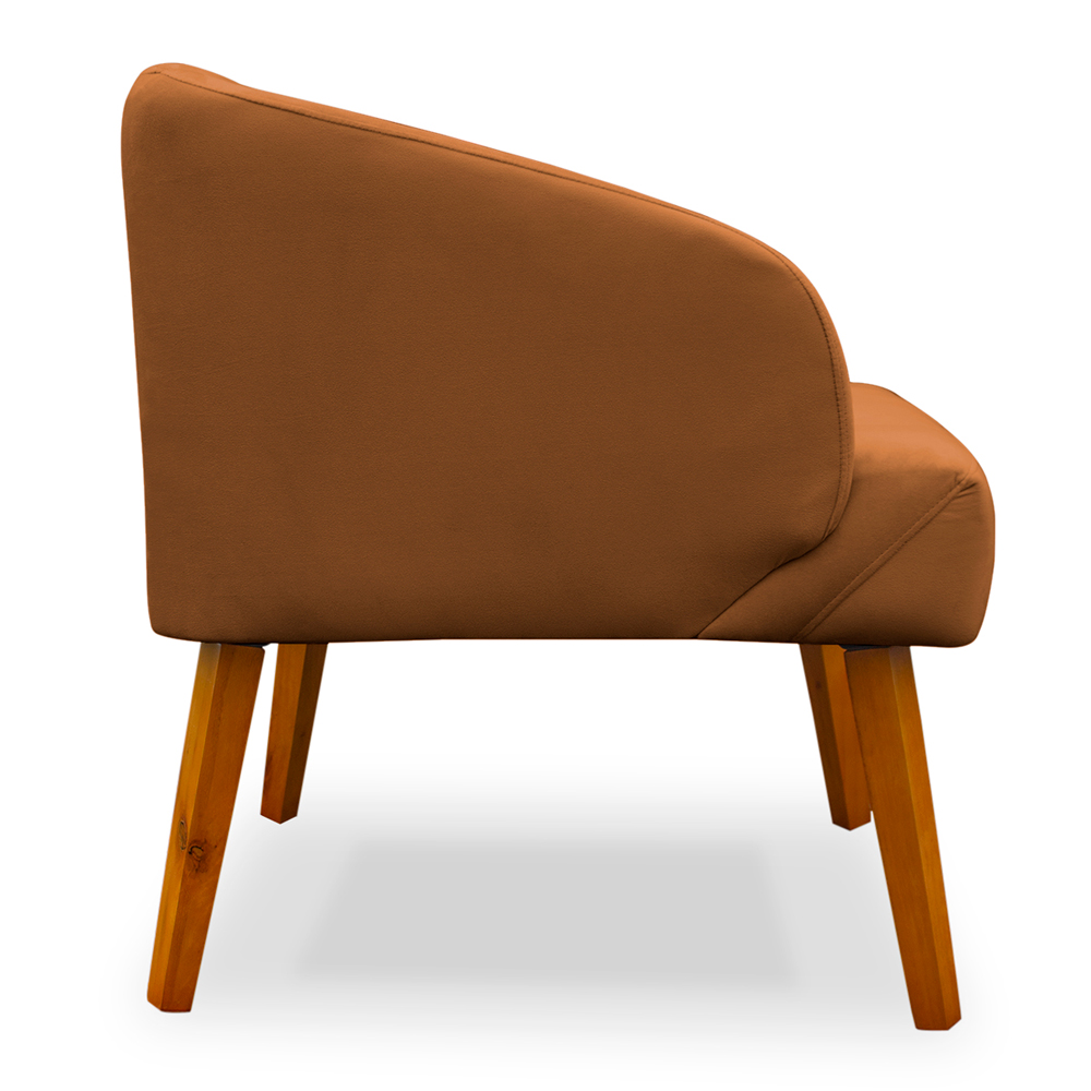 Kit 02 Poltronas Decorativa Virgínia Veludo Terracota - Montanaris Decor