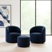 Kit 02 Poltronas Gaia + Puff Living Decorativo Curvo Orgânico Boucle Bege - Montanaris Decor