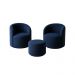 Kit 02 Poltronas Gaia + Puff Living Decorativo Curvo Orgânico Boucle Bege - Montanaris Decor