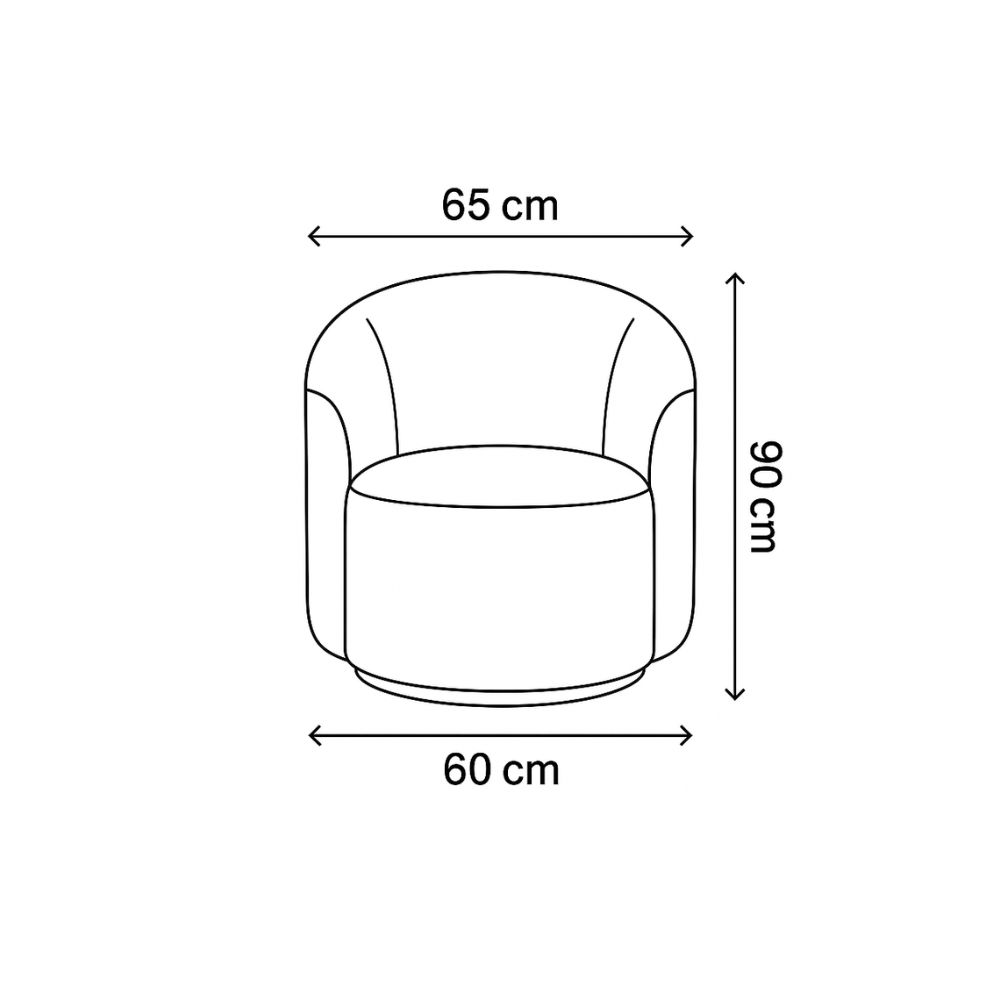 Kit 02 Poltronas Gaia + Puff Living Decorativo Curvo Orgânico Boucle Bege - Montanaris Decor