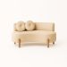 Kit 02 Poltronas Gaia +Sofá + Puff Living Decorativo Curvo Orgânico Boucle Bege - Montanaris Decor