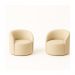 Kit 02 Poltronas Gaia +Sofá + Puff Living Decorativo Curvo Orgânico Boucle Bege - Montanaris Decor