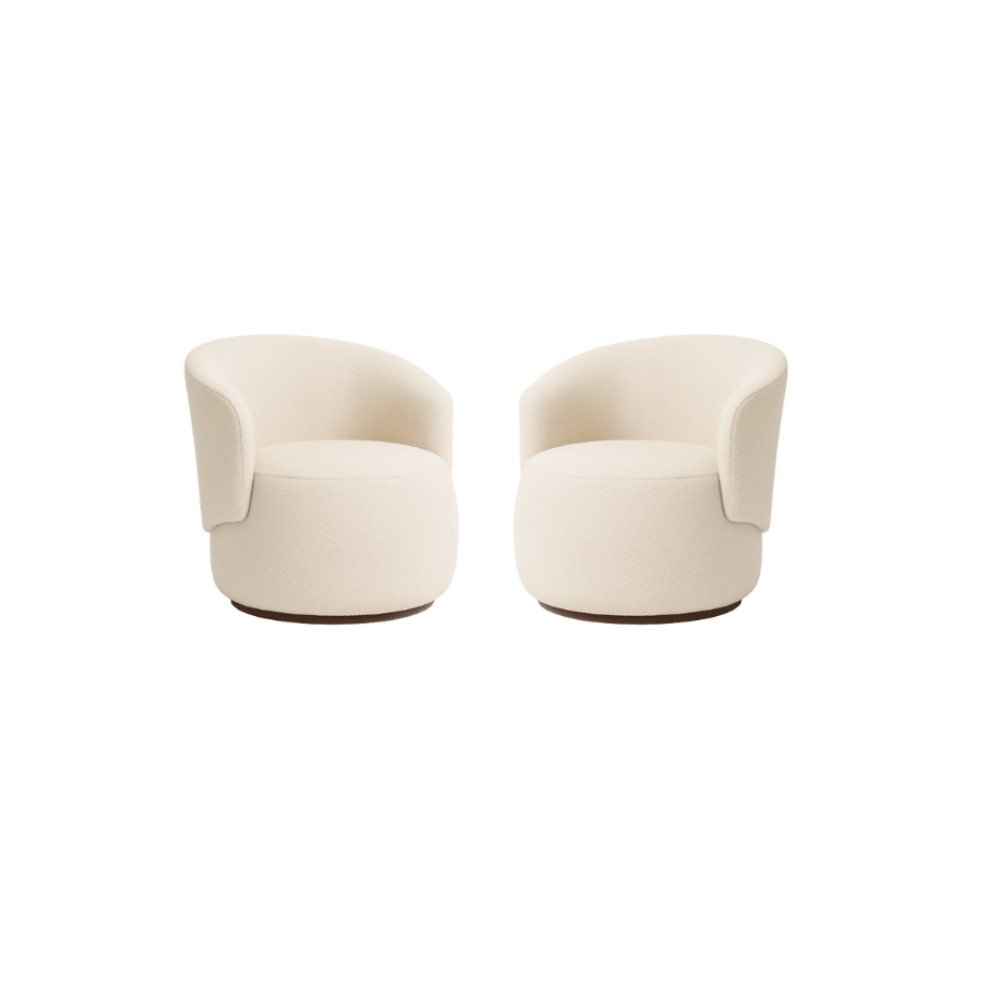 Kit 02 Poltronas Orgânica Decorativa Beatriz Boucle Bege - Montanaris Decor