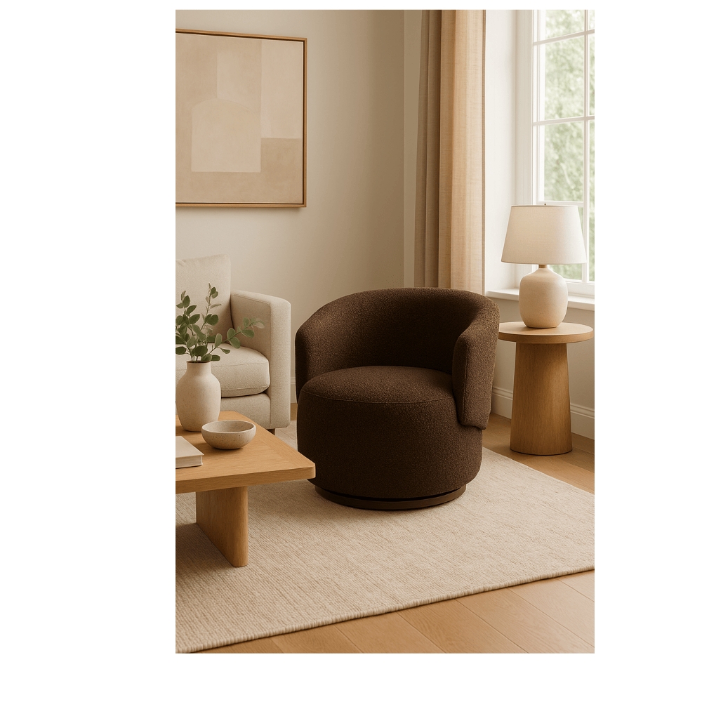 Kit 02 Poltronas Orgânica Decorativa Beatriz Boucle Marrom  - Montanaris Decor