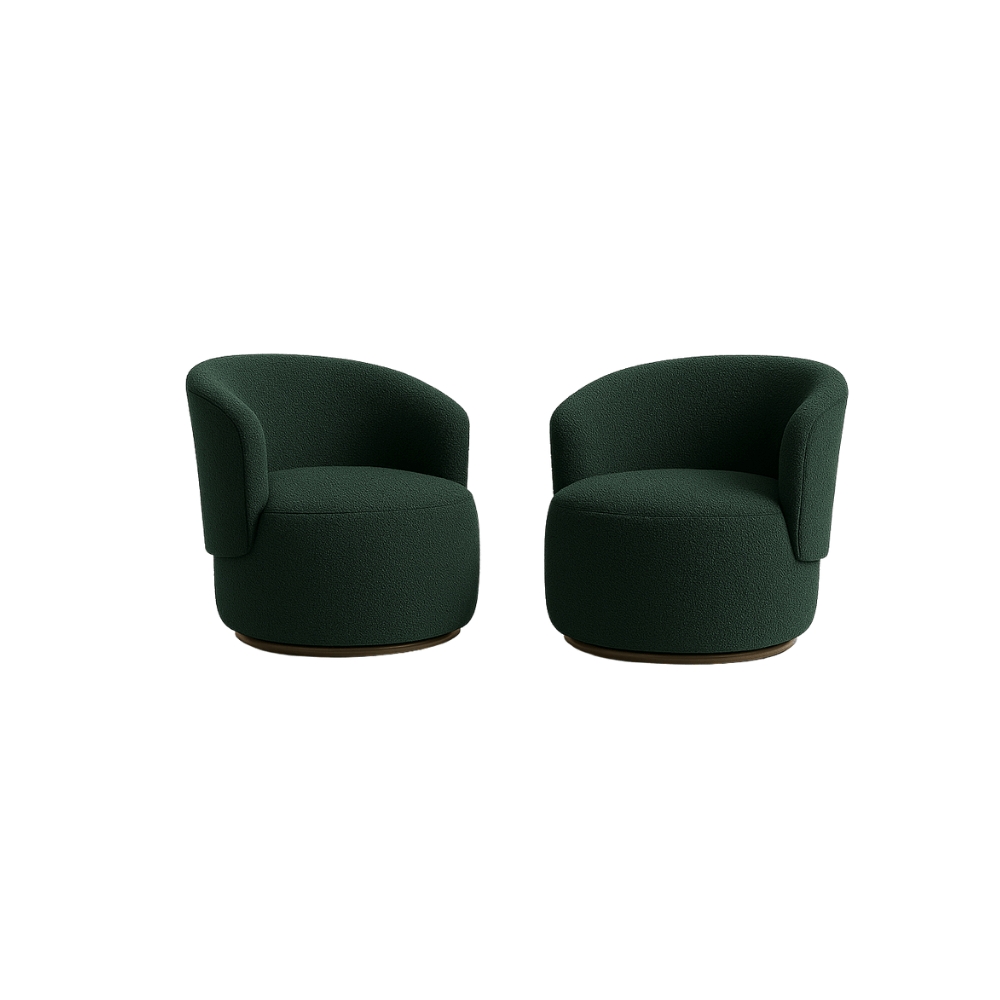 Kit 02 Poltronas Orgânica Decorativa Beatriz Boucle Verde - Montanaris Decor