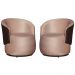 Kit 02 Poltronas Orgânica Decorativa Beatriz Veludo Rosa/PU Marrom - Montanaris Decor