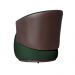 Kit 02 Poltronas Orgânica Decorativa Beatriz Veludo Verde/PU Marrom - Montanaris Decor