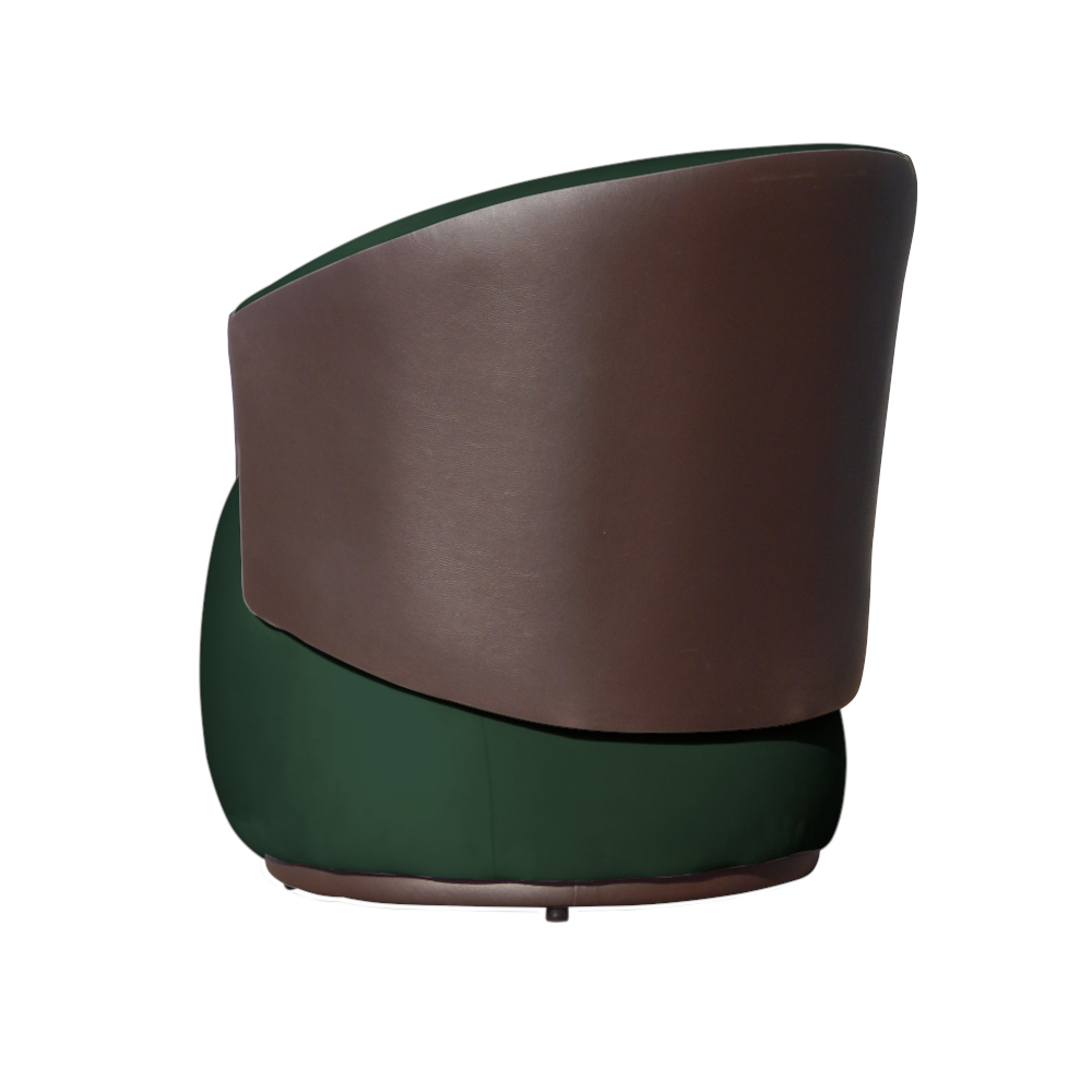 Kit 02 Poltronas Orgânica Decorativa Beatriz Veludo Verde/PU Marrom - Montanaris Decor