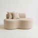 Kit 02 Sofá Decorativo Curvo Orgânico Nature Gaia Boucle Bege - Montanaris Decor