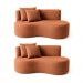 Kit 02 Sofá Decorativo Curvo Orgânico Nature Gaia Boucle Terracota - Montanaris Decor