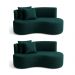 Kit 02 Sofá Decorativo Curvo Orgânico Nature Gaia Boucle Verde - Montanaris Decor