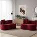 Kit 02 Sofá Decorativo Curvo Orgânico Nature Gaia Suede Bordo - Montanaris Decor