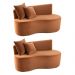 Kit 02 Sofá Decorativo Curvo Orgânico Nature Gaia Veludo Veludo Terracota - Montanaris Decor