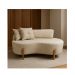 Kit 02 Sofá Orgânico 2 Lugares C/2 Almofadas Curvo Sala Recepção Boucle Bege - Montanaris Decor