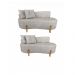 Kit 02 Sofá Orgânico 2 Lugares C/2 Almofadas Curvo Sala Recepção Boucle Cinza - Montanaris Decor