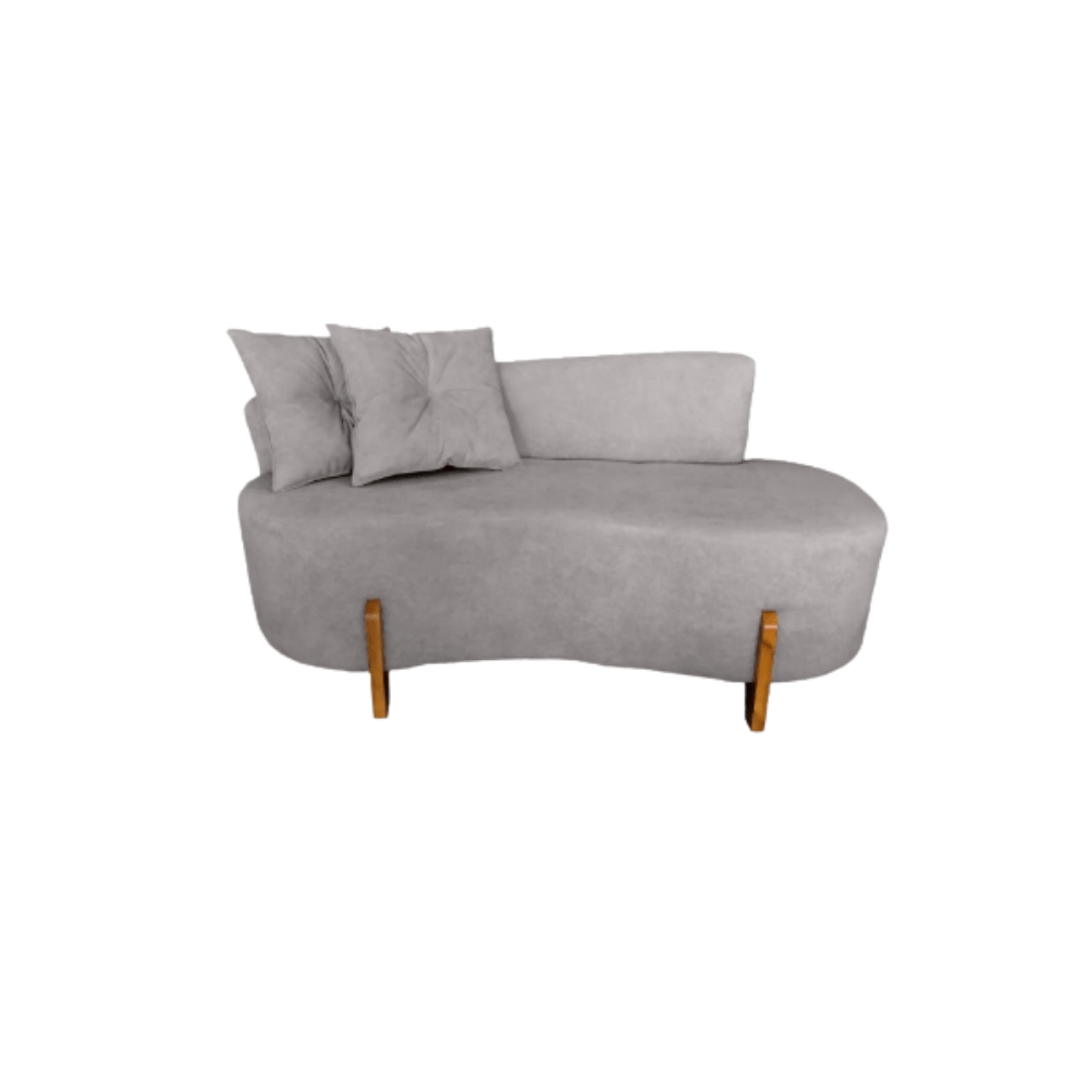 Kit 02 Sofá Orgânico 2 Lugares C/2 Almofadas Curvo Sala Recepção Boucle Cinza - Montanaris Decor