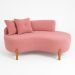 Kit 02 Sofá Orgânico 2 Lugares C/2 Almofadas Curvo Sala Recepção Boucle Rosa - Montanaris Decor