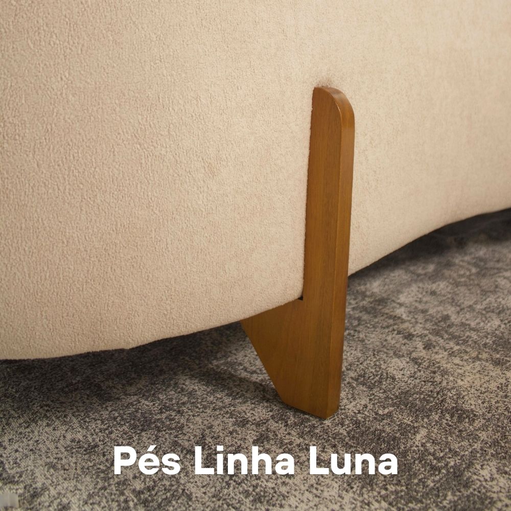 Kit 02 Sofá Orgânico 2 Lugares C/2 Almofadas Curvo Sala Recepção Luna Boucle - Montanaris Decor