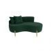 Kit 02 Sofá Orgânico 2 Lugares C/2 Almofadas Curvo Sala Recepção Veludo Verde - Montanaris Decor