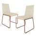 Kit 2 Cadeiras de Jantar Estofada Lille Base Bronze Veludo Bege - Montanaris Decor