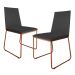 Kit 2 Cadeiras de Jantar Estofada Lille Base Bronze Veludo Cinza - Montanaris Decor