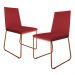 Kit 2 Cadeiras de Jantar Estofada Lille Base Bronze Veludo Vermelho - Montanaris Decor