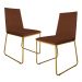 Kit 2 Cadeiras de Jantar Estofada Lille Base Gold Veludo Terracota - Montanaris Decor